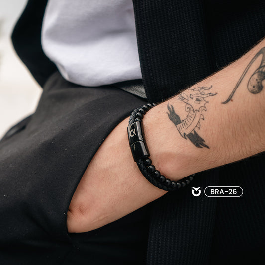 BRAZALETE OJO DE TIGRE DE CUERO NEGRO I MARRÓN I ROJO | BRA-26 I BRA-27 I BRA-28