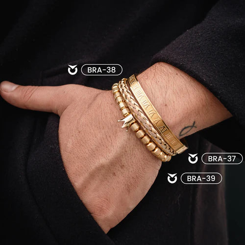 BRAZALETE DORADO ROMANO | BRA-37