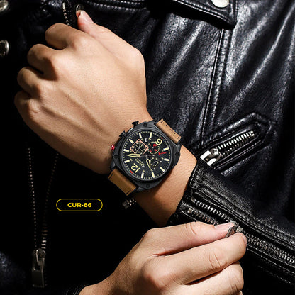 RELOJ CURREN CASUAL MARRÓN Y NEGRO | SKU: CUR-86