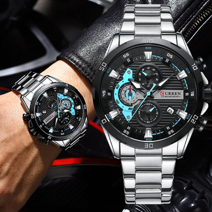 RELOJ CURREN ORIGINAL 8402 AQUA SILVER | SKU: CUR-88