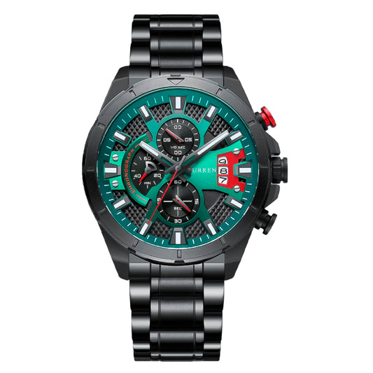 RELOJ CURREN BLACK AND GREEN | SKU: CUR-92