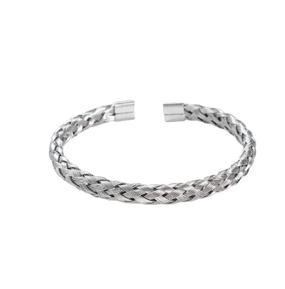 BRAZALETE TRENZADO CASUAL SILVER | BRA-41