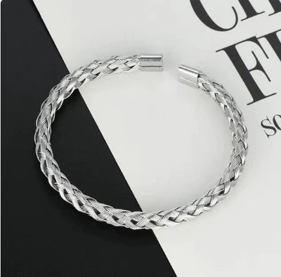 BRAZALETE TRENZADO CASUAL SILVER | BRA-41