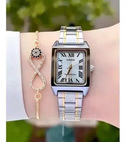 RELOJ CASIO ORIGINAL DE ACERO PLATA DORADO |LTP-V007SG-9B | CAS-167