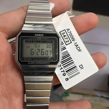 RELOJ CASIO VINTAGE A-700W-1A ORIGINAL PLATEADO | SKU: CAS-144