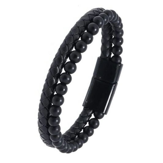 BRAZALETE OJO DE TIGRE DE CUERO NEGRO I MARRÓN I ROJO | BRA-26 I BRA-27 I BRA-28