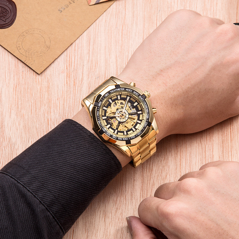 RELOJ FORSINING - AUTOḾTICO DORADO | SKU: FOR-2 - CLOCK-PERU