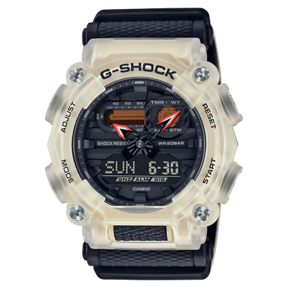 RELOJ G-SHOCK DEPORTIVO BEIGE, NEGRO CON ANARANJADO | SKU: G-S-257