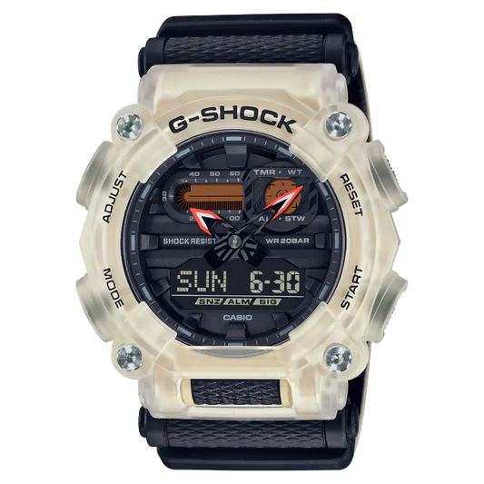 RELOJ G-SHOCK DEPORTIVO BEIGE, NEGRO CON ANARANJADO | SKU: G-S-257