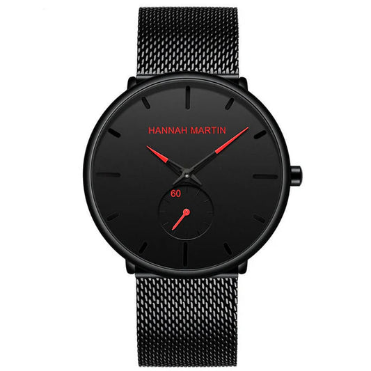 RELOJ HANNAH MARTIN ORIGINAL NEGRO ROJO | HAN-65