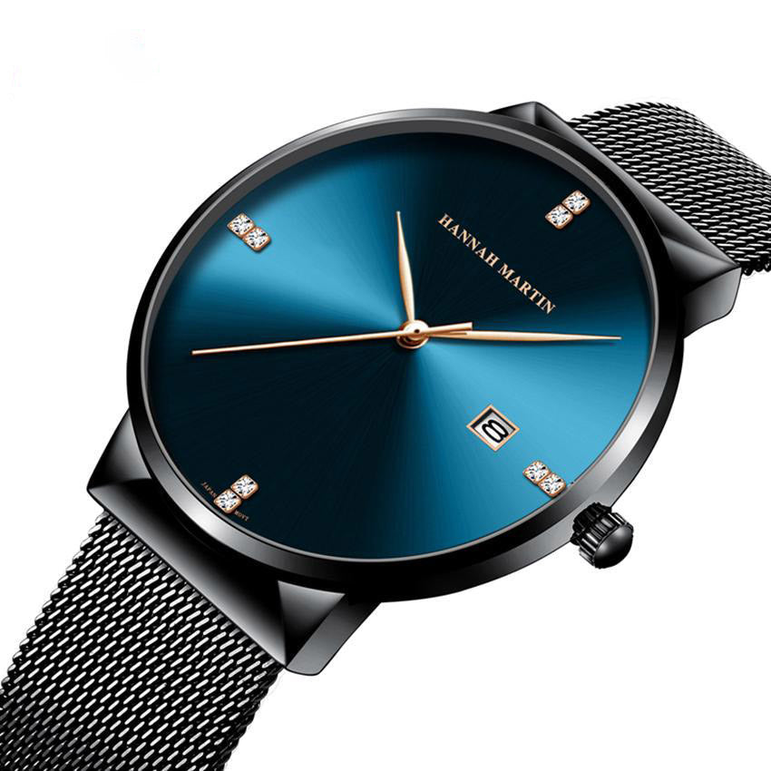 RELOJ HANNAH MARTIN NEGRO AZULADO ELEGANTE | SKU: HAN-24