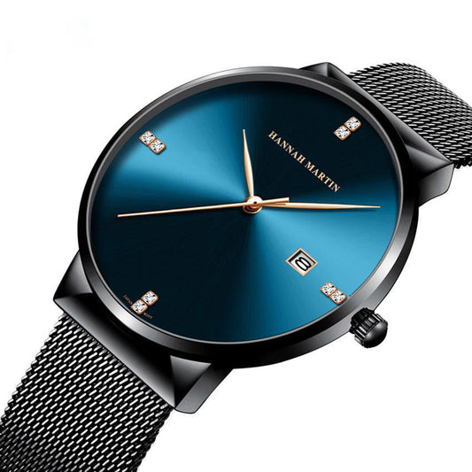 RELOJ HANNAH MARTIN NEGRO AZULADO ELEGANTE | SKU: HAN-24