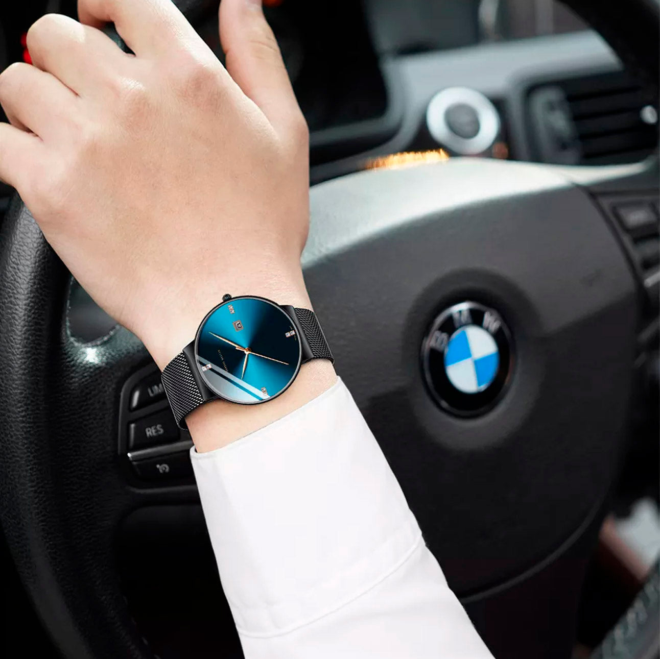 RELOJ HANNAH MARTIN NEGRO AZULADO ELEGANTE | SKU: HAN-24