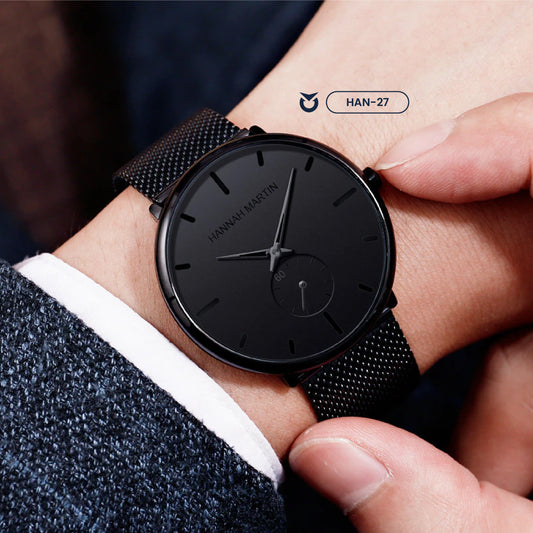 RELOJ HANNAH MARTIN ELEGANTE NEGRO MATE | SKU: HAN-27 HAN-28 HAN-65