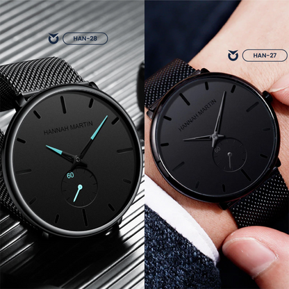RELOJ HANNAH MARTIN ELEGANTE NEGRO MATE | SKU: HAN-27 HAN-28