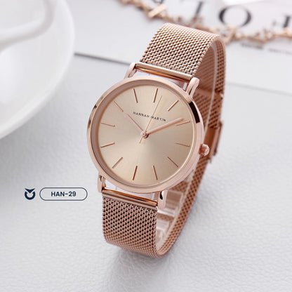RELOJ PARA PAREJA: "BLACK & PINK CLASSIC" | SKU: HAN-28/29