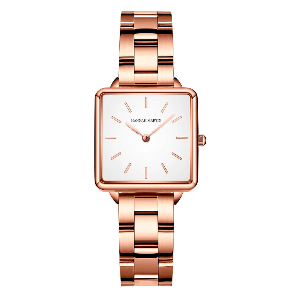 RELOJ HANNAH MARTIN CUADRADO ROSA CLASSY | SKU: HAN-30 – CLOCK ECUADOR