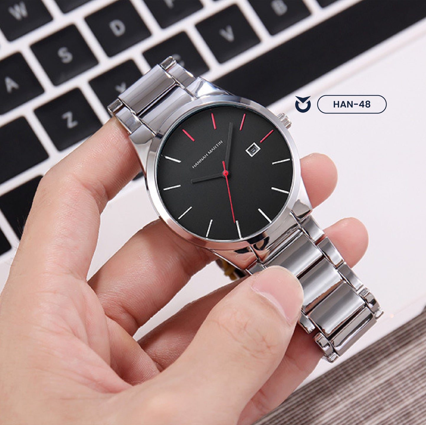 RELOJ HANNAH MARTIN - IRON BLACK AND RED | SKU: HAN-48