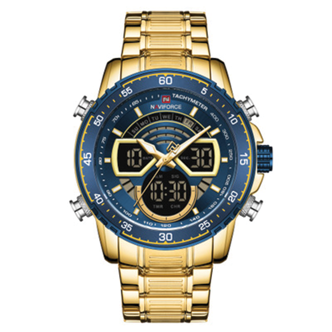 RELOJ NAVIFORCE ORIGINAL DORADO AZUL | SKU: NAV-47