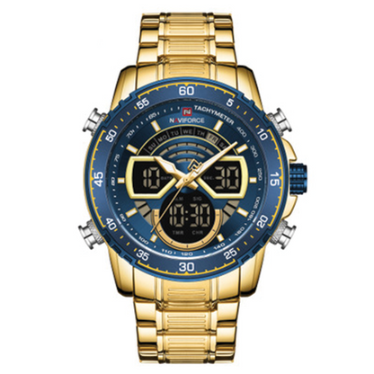 RELOJ NAVIFORCE ORIGINAL DORADO AZUL | SKU: NAV-47