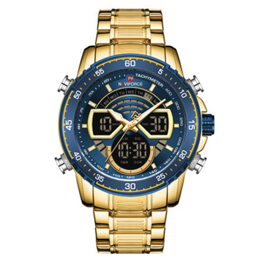 RELOJ NAVIFORCE ORIGINAL DORADO AZUL | SKU: NAV-47