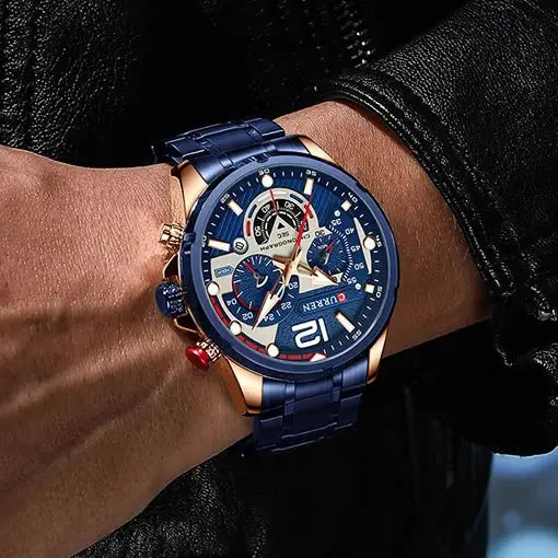 RELOJ CURREN 8395 ORIGINAL AZUL ACERO INOXIDABLE | SKU:  CUR-118