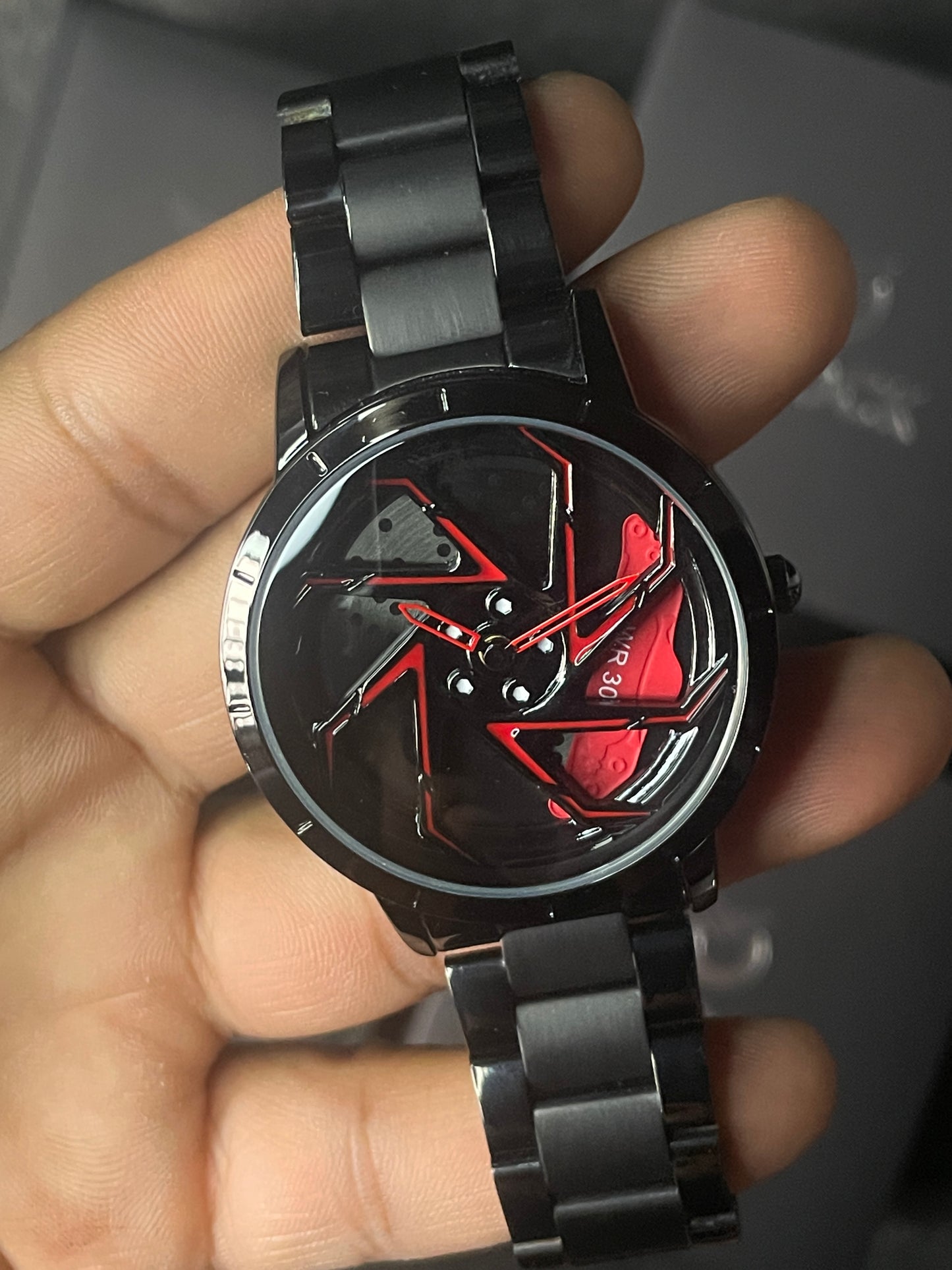 RELOJ SANDA ORIGINAL  ARO GIRATORIO NEGRO Y ROJO | SKU: SAN-121