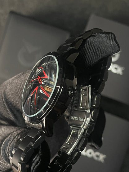 RELOJ SANDA ORIGINAL  ARO GIRATORIO NEGRO Y ROJO | SKU: SAN-121