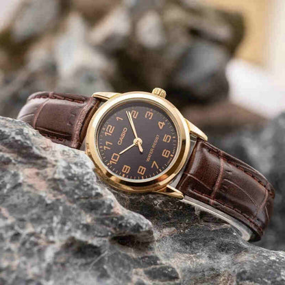 RELOJ CASIO ORIGINAL ANALÓGICO LTP-V001GL-1B MARRON | CAS-41