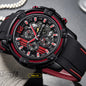 RELOJ MEGIR - BLACK AND TRIPLE RED | SKU: MEG-40