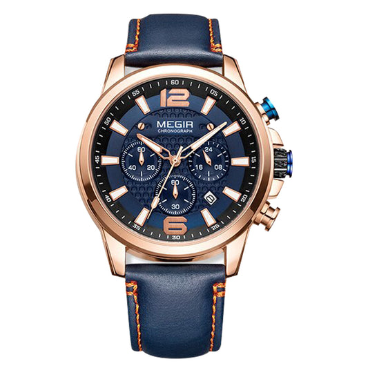 RELOJ MEGIR - LEATHER BLUE | SKU: MEG-46