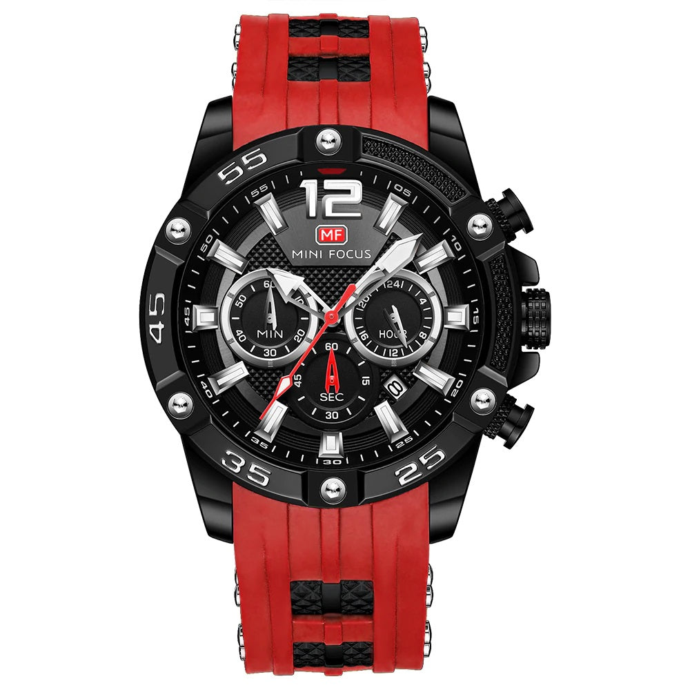 RELOJ MINIFOCUS - ROJO CON NEGRO | SKU: MIN-6 - CLOCK-PERU