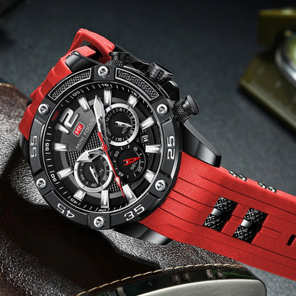 RELOJ MINIFOCUS - ROJO CON NEGRO | SKU: MIN-6 - CLOCK-PERU