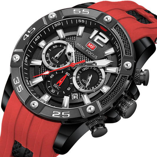 RELOJ MINIFOCUS - ROJO CON NEGRO | SKU: MIN-6 - CLOCK-PERU