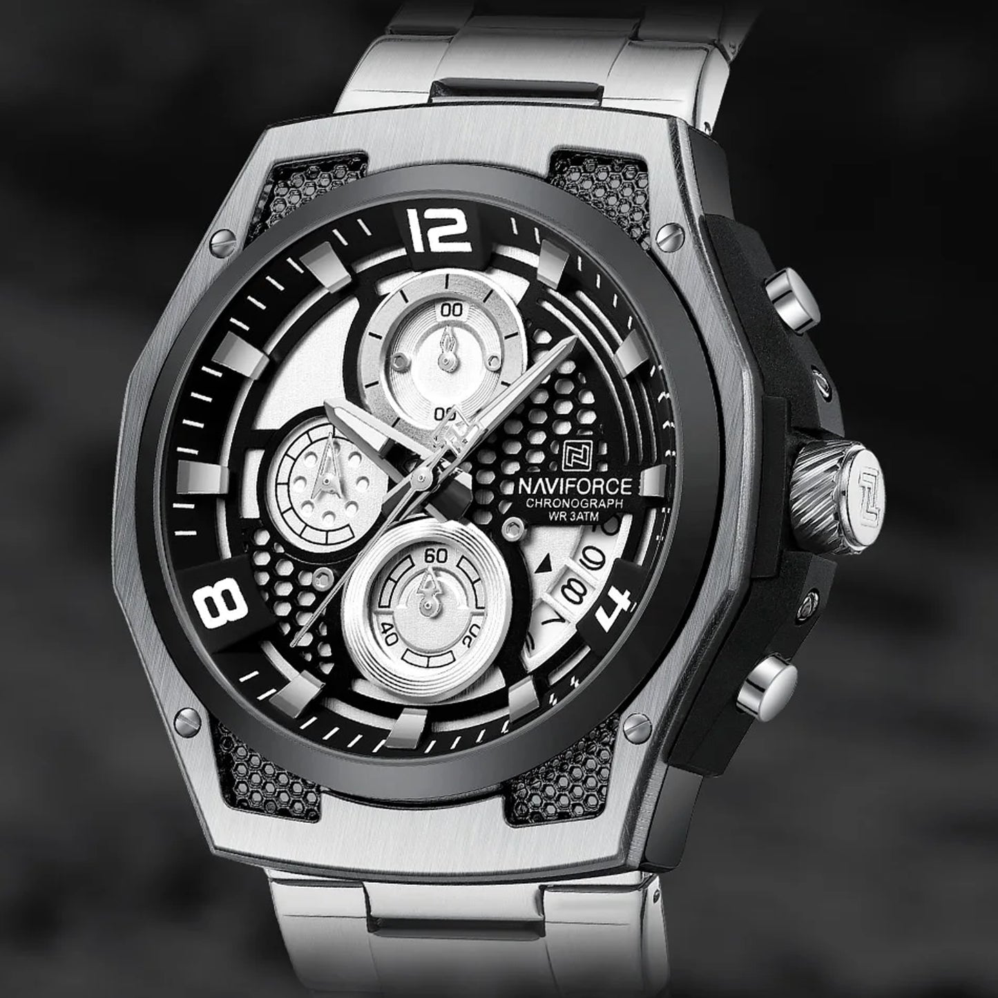 RELOJ NAVIFORCE NF 8051 ORIGINAL ELEGANTEN NEGRO PLATEADO 8051 | NAV-105, NAV-106