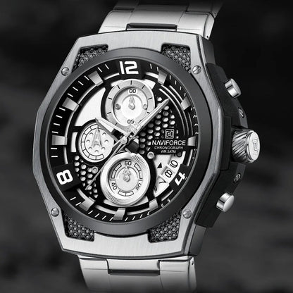 RELOJ NAVIFORCE NF 8051 ORIGINAL ELEGANTEN NEGRO PLATEADO 8051 | NAV-105, NAV-106