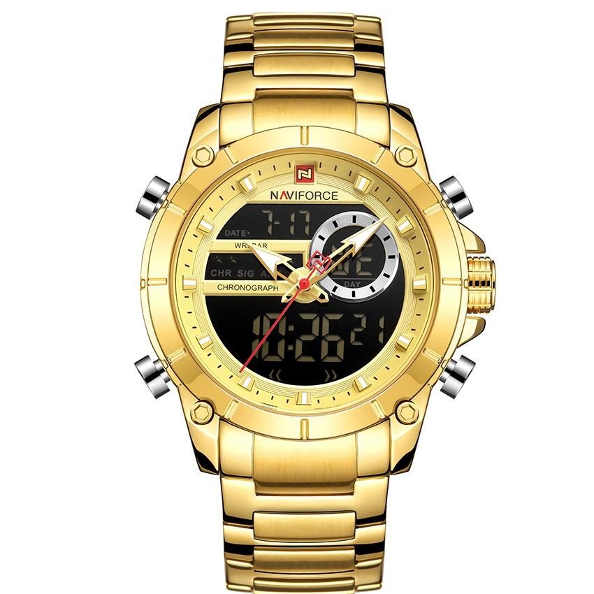 RELOJ NAVIFORCE - DORADO CON NEGRO | SKU: NAV-18 - CLOCK-PERU