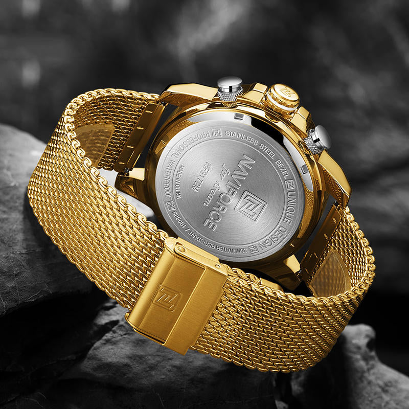 RELOJ NAVIFORCE ORIGINAL - ELEGANTE Y CASUAL - Dorado| NAV-61