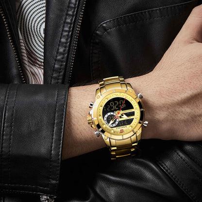 RELOJ NAVIFORCE - DORADO CON NEGRO | SKU: NAV-18 - CLOCK-PERU
