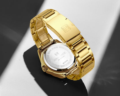 RELOJ NAVIFORCE ORIGINAL NF9242 MOVIMIENTO JAPONÉS DIAL CUADRADO DORADO | SKU: NAV-251