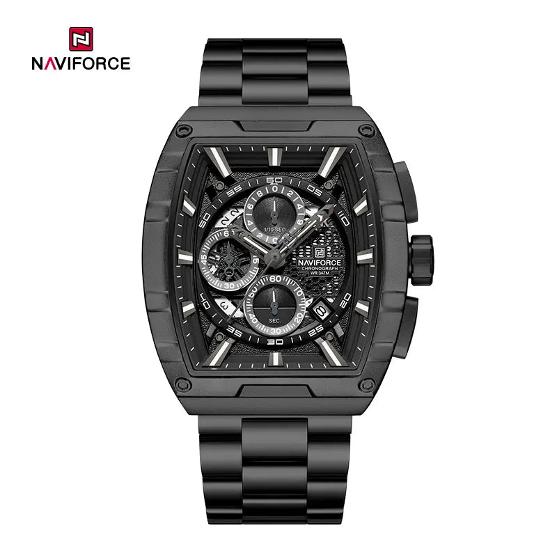 RELOJ NAVIFORCE ORIGINAL ACERO TIPO RM ACERO NEGRO | SKU: NAV-127