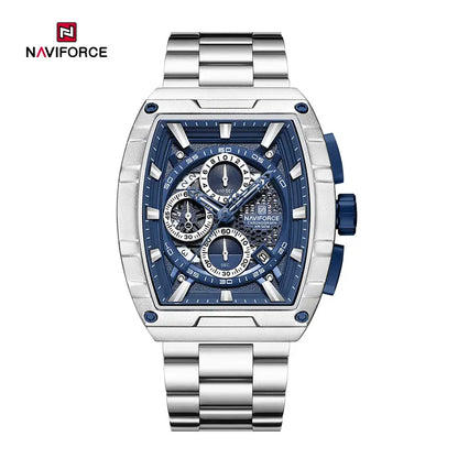 RELOJ NAVIFORCE ORIGINAL ACERO TIPO RM ACERO PLATA | SKU: NAV-244