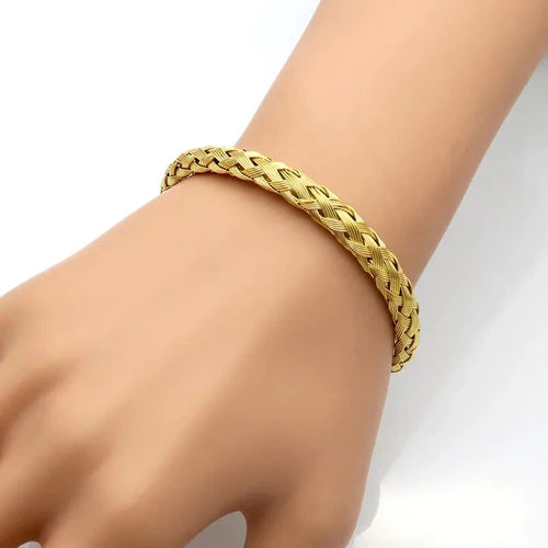 BRAZALETE TRENZADO CASUAL GOLD | BRA-38