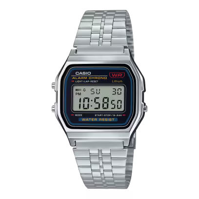 RELOJ CASIO VINTAGE A159W-N1DF ORIGINAL PLATEADO | SKU: CAS-143