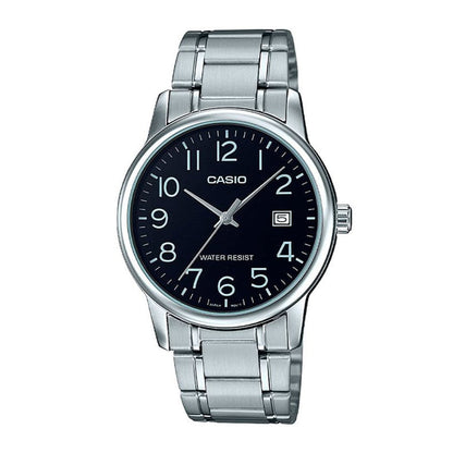 RELOJ CASIO STEEL NEGRO MTP-V002D-1B ELEGANTE | SKU: CAS-16