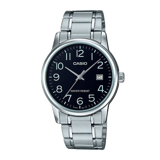 RELOJ CASIO STEEL NEGRO MTP-V002D-1B ELEGANTE | SKU: CAS-16