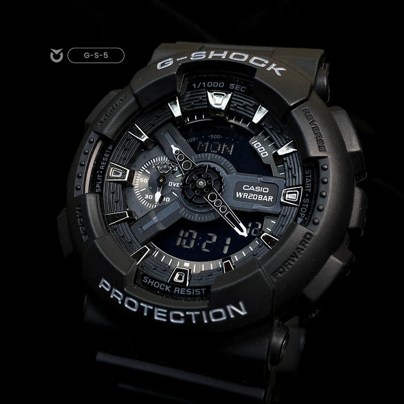 RELOJ G-SHOCK - DEPORTIVO NEGRO GA-110 | G-S-5