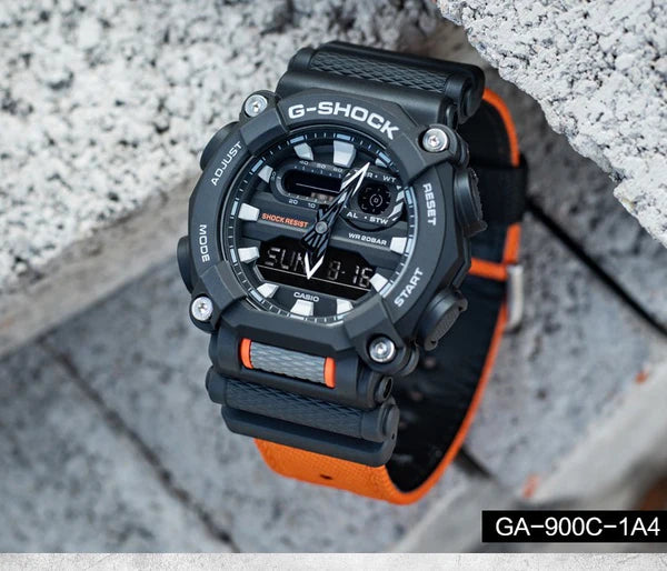RELOJ G-SHOCK DEPORTIVO NEGRO CON ANARANJADO | SKU: G-S-206