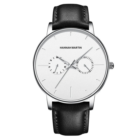 RELOJ ORIGINAL HANNAH MARTIN ELEGANTE Y CASUAL - NEGRO BLANCO | SKU: HAN-77