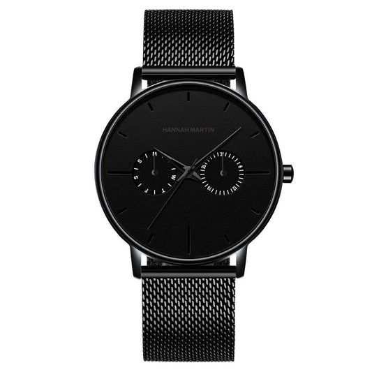 RELOJ ORIGINAL HANNAH MARTIN ELEGANTE Y CASUAL - NEGRO | SKU: HAN-74